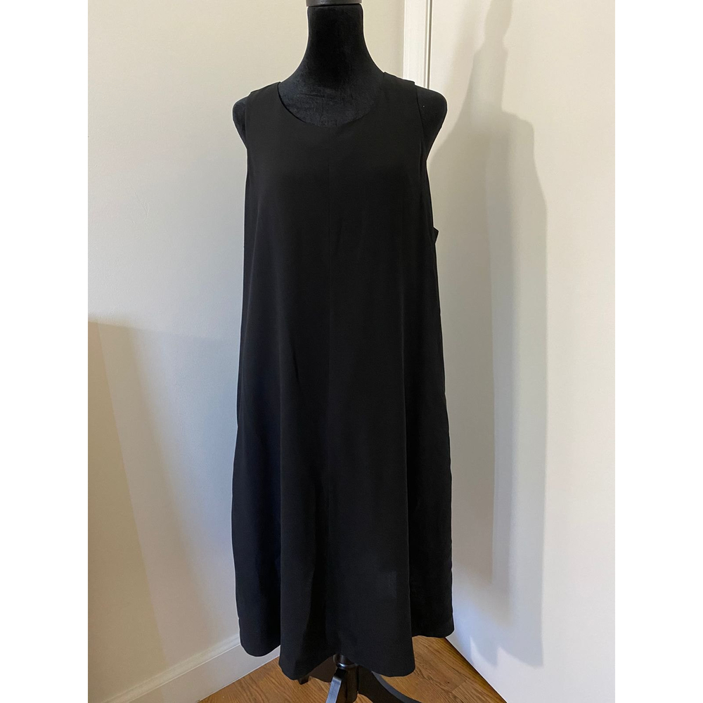 Eileen Fisher Silk Black Sleeveless Dress